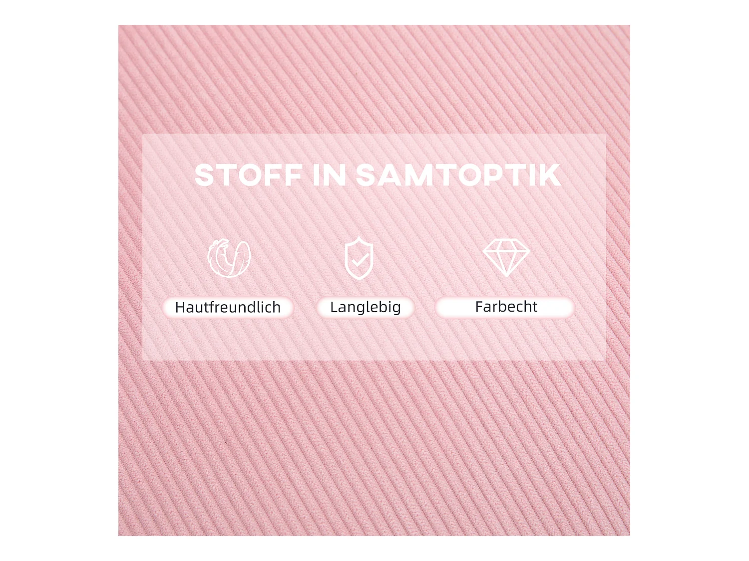 Fauteuil Relax avec Repose-Pieds, Fonction Inclinable, Tissu Doux, Rose (68x91.5x88 cm)