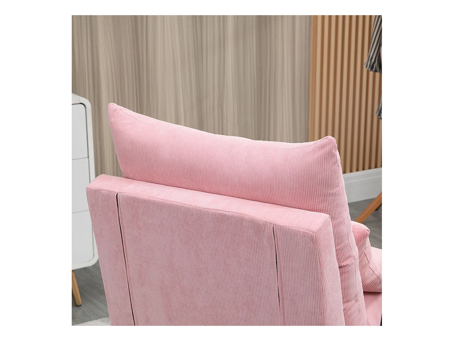 Fauteuil Relax avec Repose-Pieds, Fonction Inclinable, Tissu Doux, Rose (68x91.5x88 cm)
