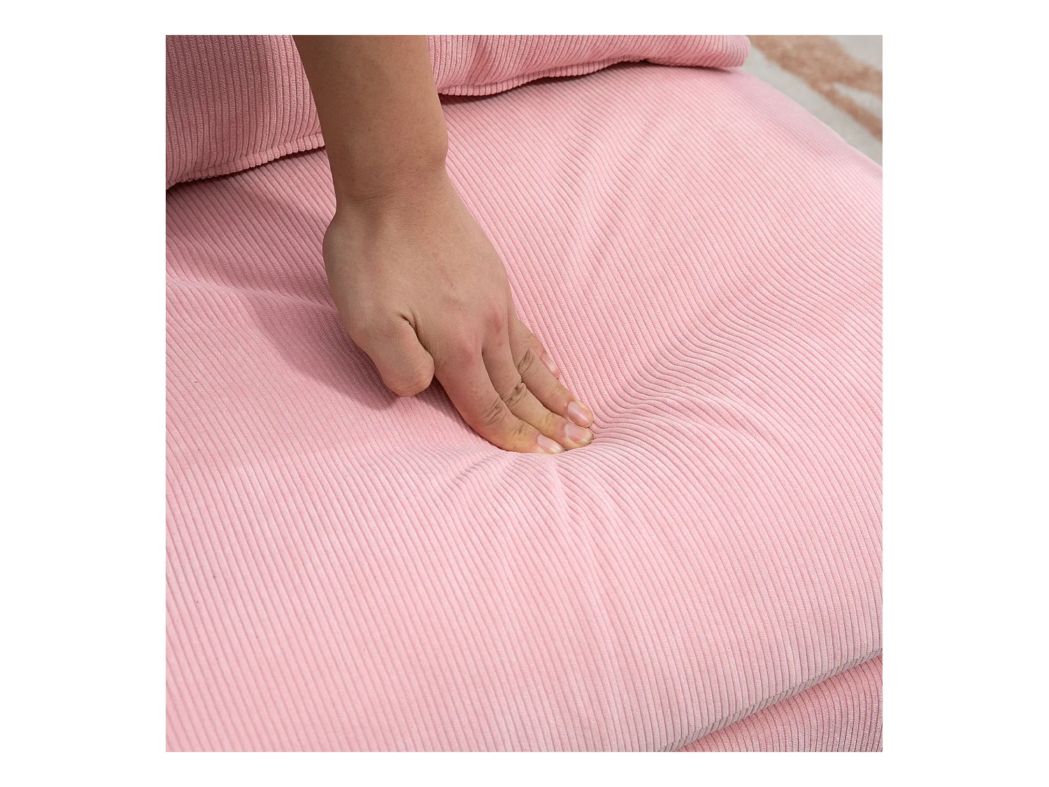 Fauteuil Relax avec Repose-Pieds, Fonction Inclinable, Tissu Doux, Rose (68x91.5x88 cm)