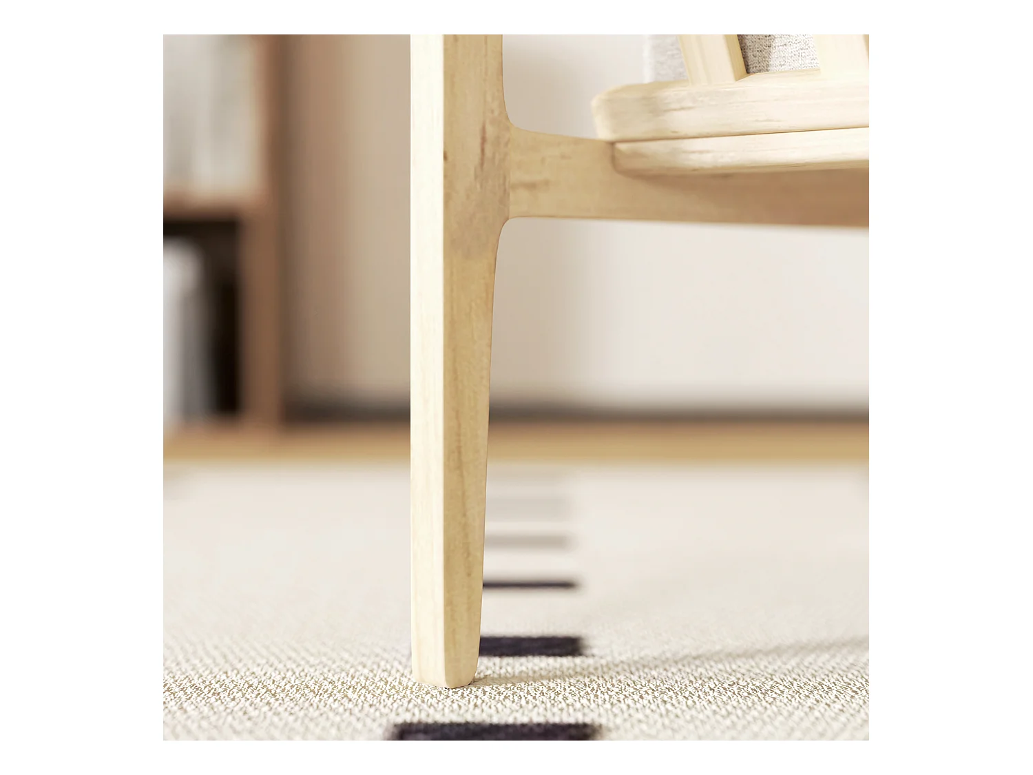 Poltrona con braccioli, tessuto di lino, beige, con cuscini sfoderabili (62x82x82 cm)