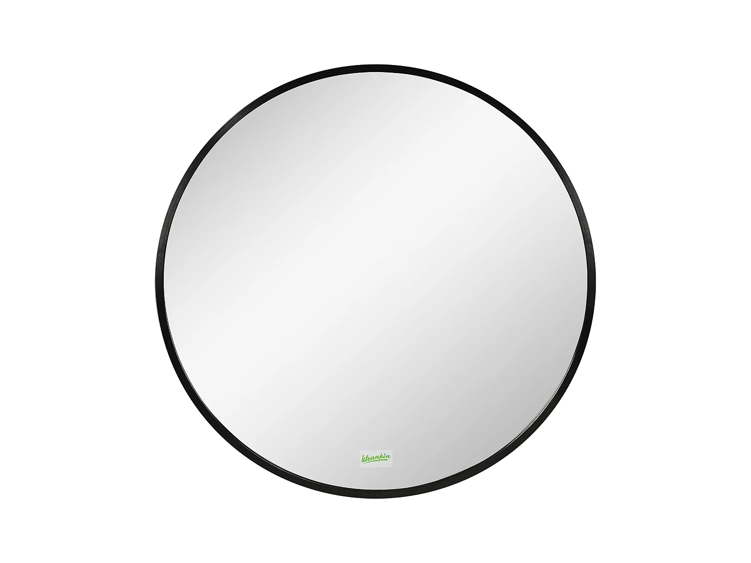 Miroir rond pour salle de bain, cadre en aluminium, Ø50 cm, noir, pour salon, chambre et salle de bain (50x2x50 cm)