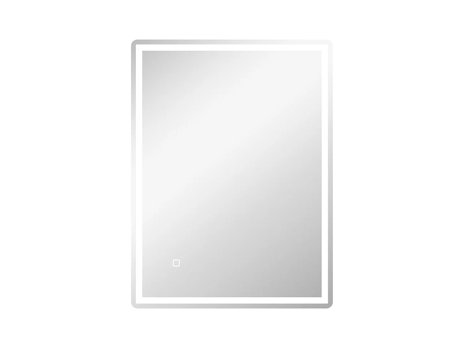 Miroir LED dimmable avec fonction antibuée, en verre, argent (80x60x4 cm)