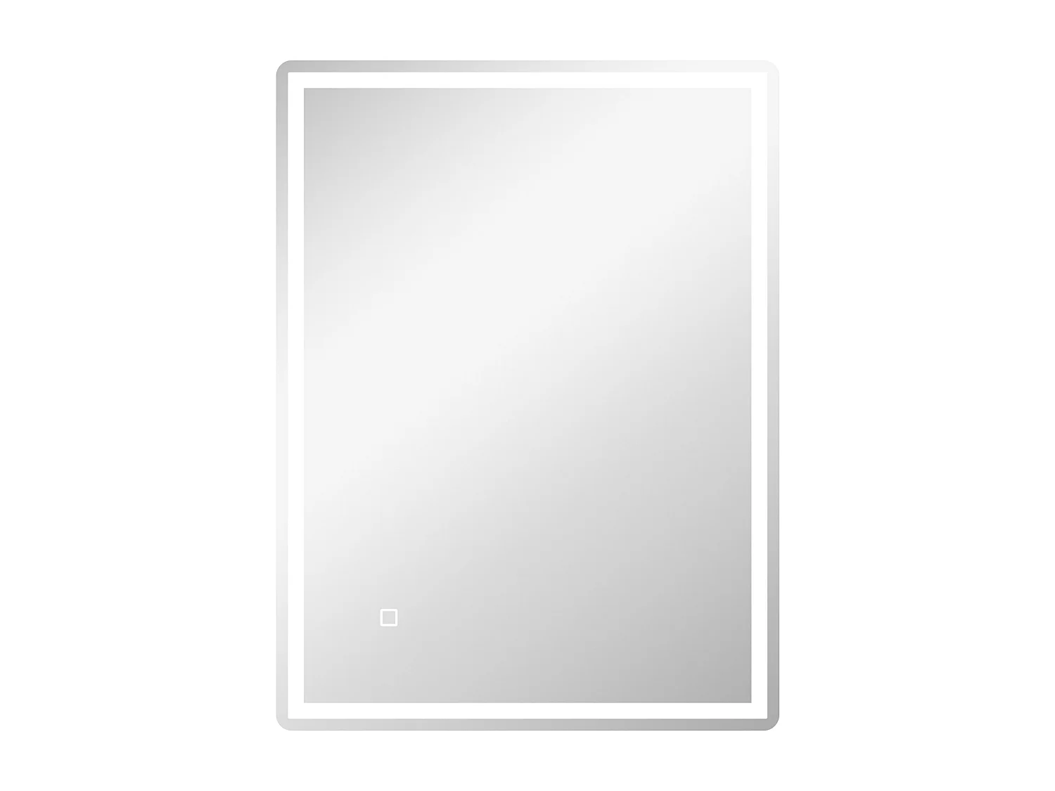 Miroir LED dimmable avec fonction antibuée, en verre, argent (80x60x4 cm)