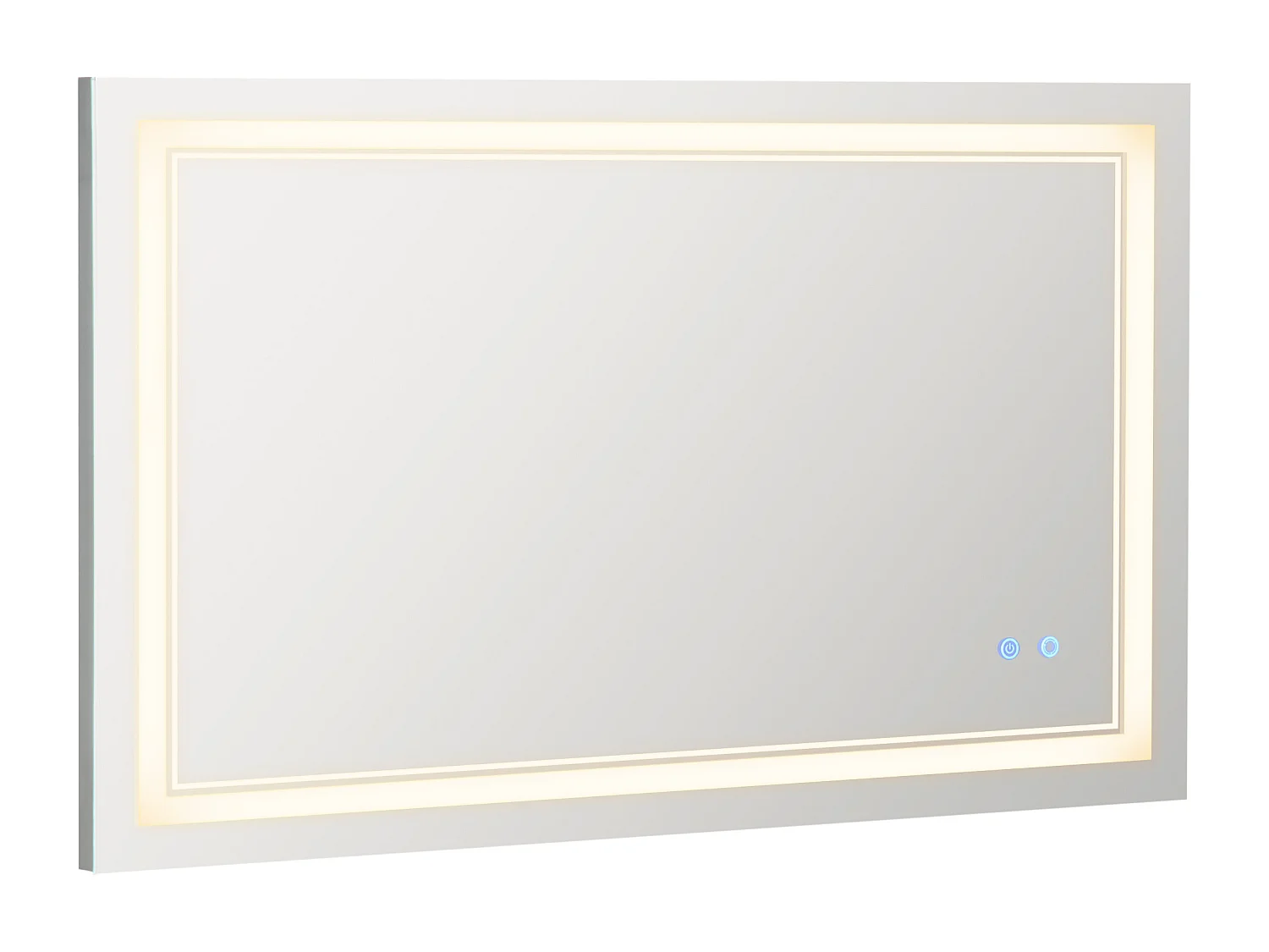 Miroir de salle de bain avec éclairage LED, étanche IP44, 3 couleurs de lumière, aluminium, argenté (100x60x3.2 cm)