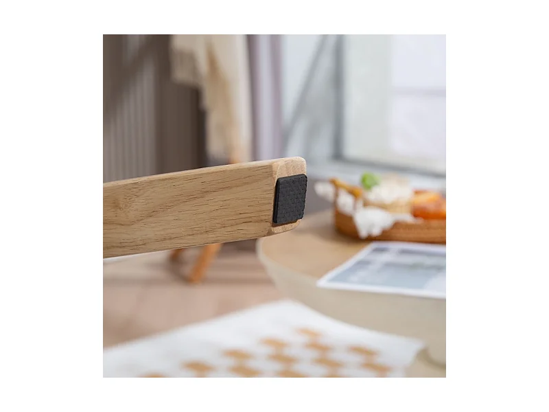 Fauteuil relax nordique avec accoudoirs, cadre en bois, tissu velours, crème (80x65x83 cm)