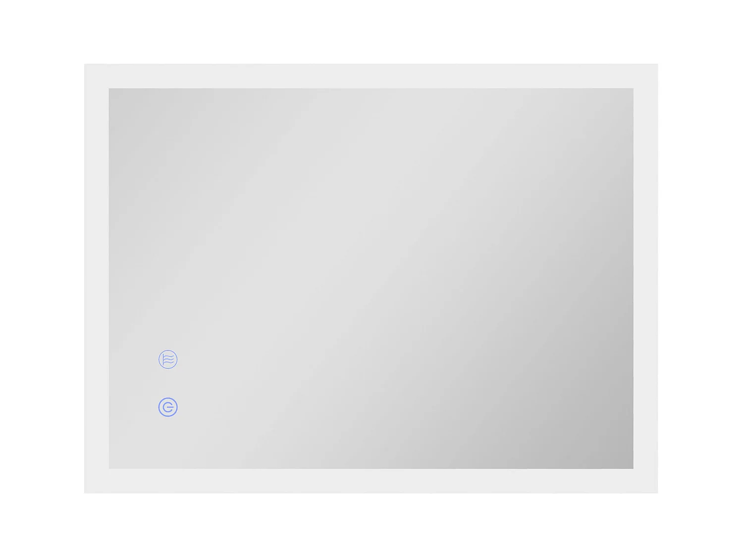 Miroir de salle de bain LED avec éclairage réglable, anti-buée, verre trempé blanc (70x50x3cm)