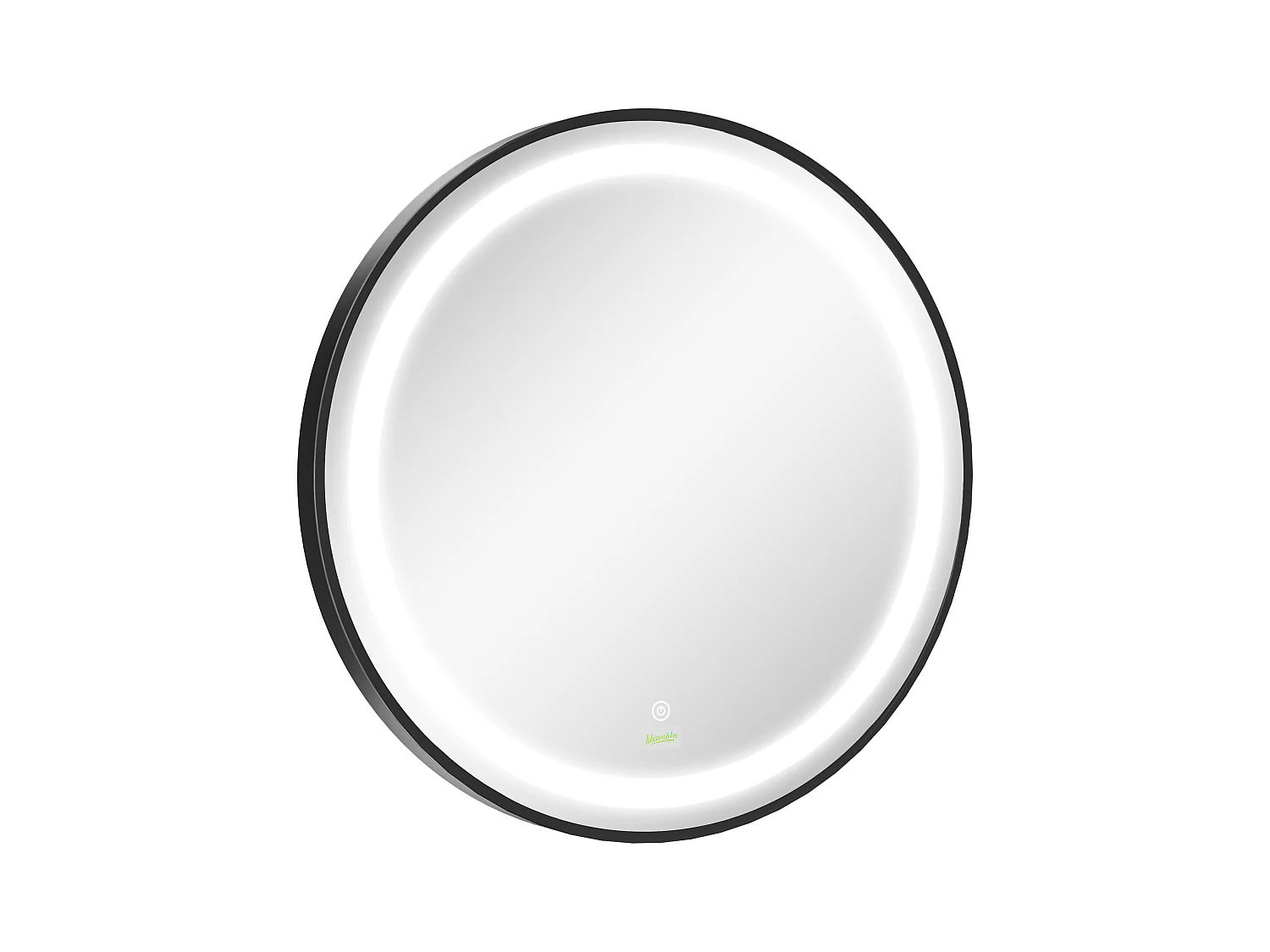 Miroir salle de bain LED rond, 3 couleurs lumière, fonction tactile et mémoire, aluminium, noir (60x60x4cm)