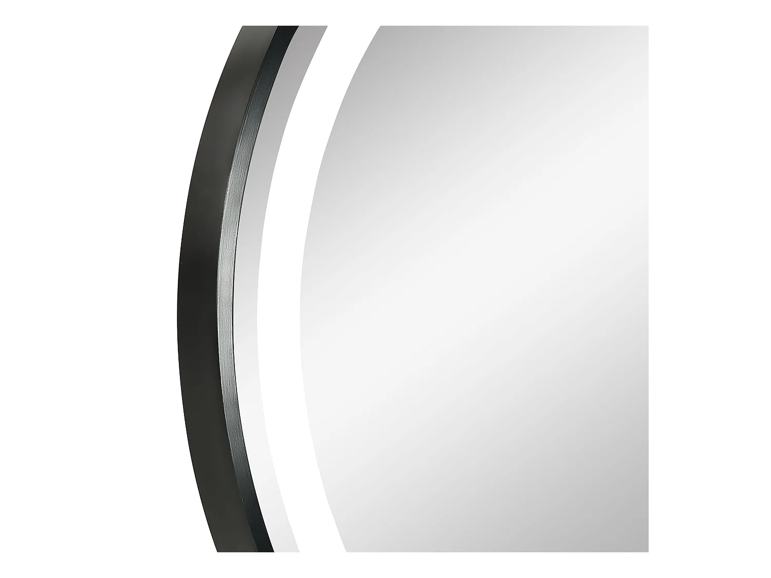 Miroir salle de bain LED rond, 3 couleurs lumière, fonction tactile et mémoire, aluminium, noir (60x60x4cm)