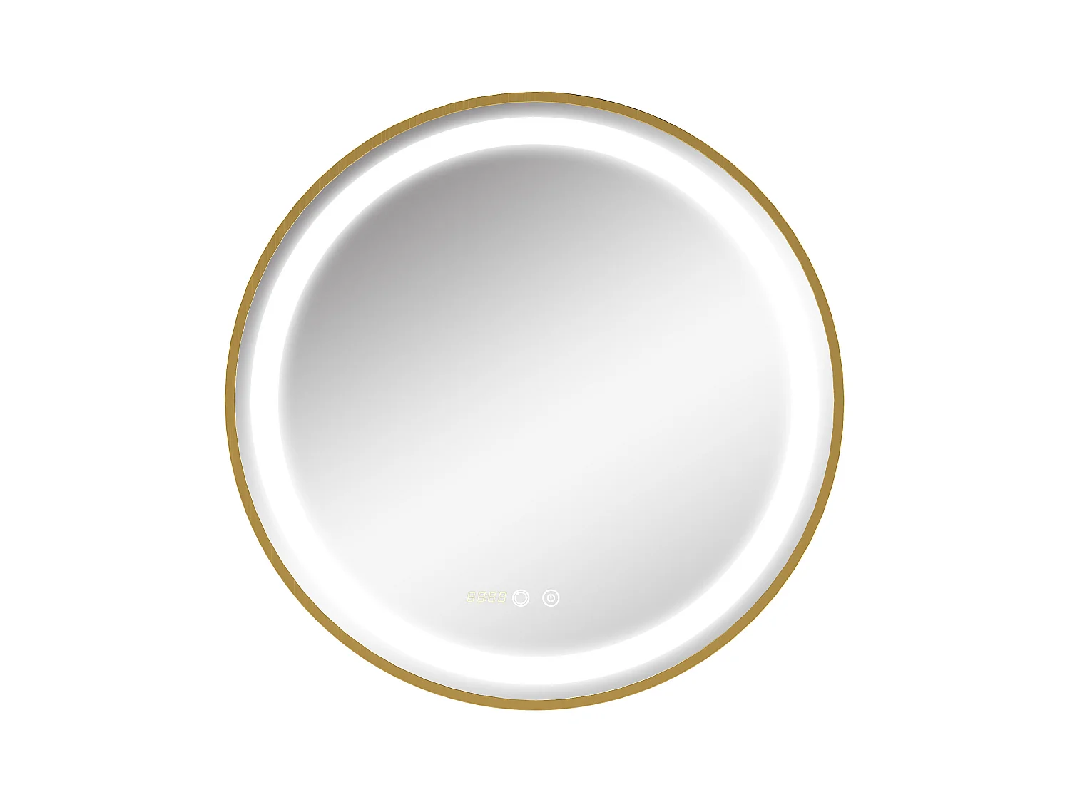 Espejo de baño LED, regulable, función memoria, aluminio, dorado (60x60 cm)