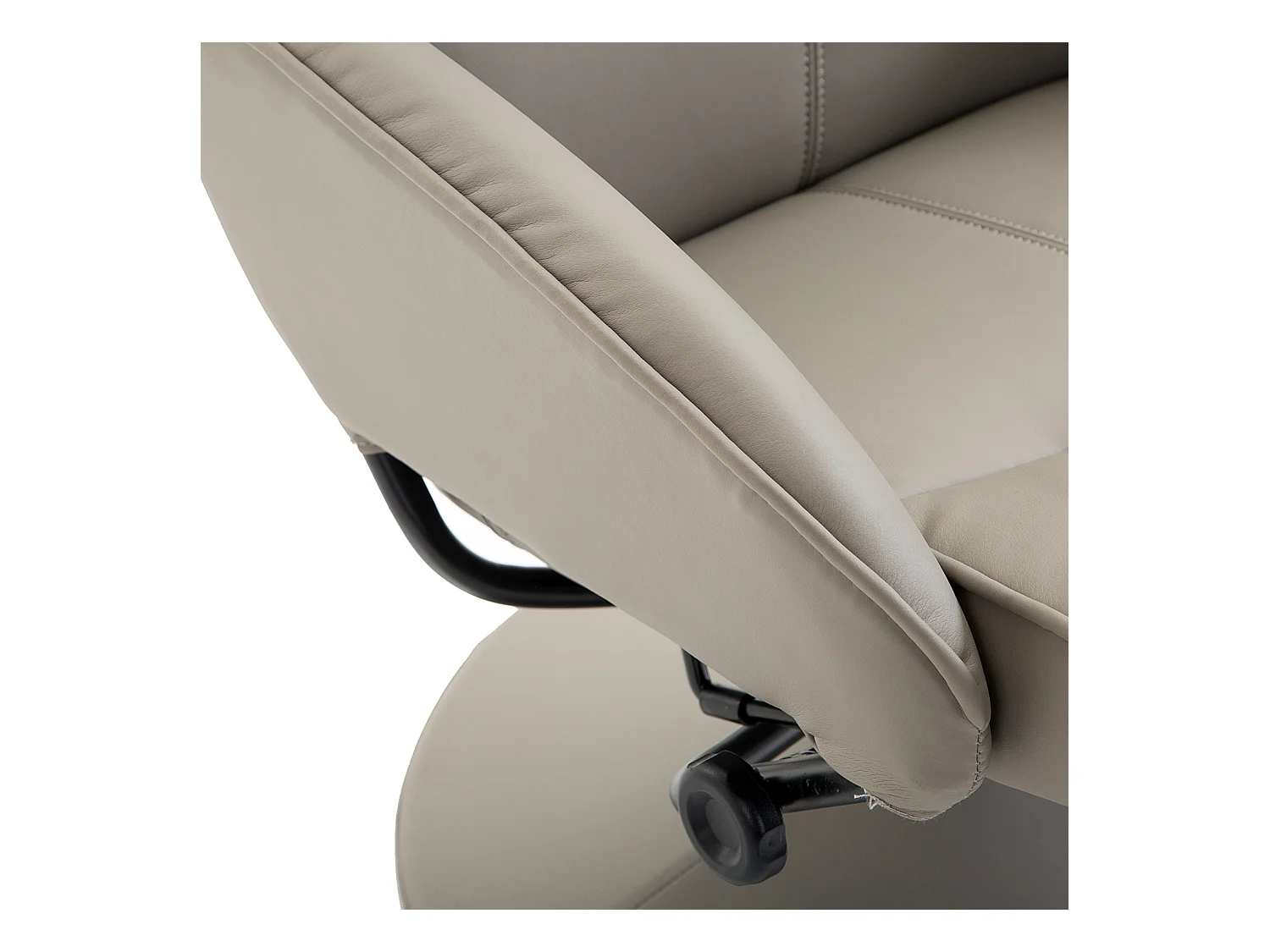 Fauteuil relax pivotant 360° avec repose-pieds, cuir synthétique, gris (78x67x98cm)