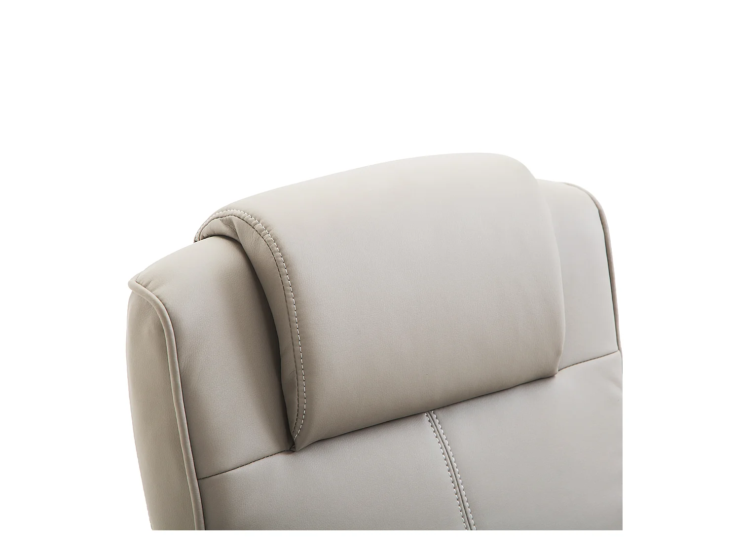 Fauteuil relax pivotant 360° avec repose-pieds, cuir synthétique, gris (78x67x98cm)