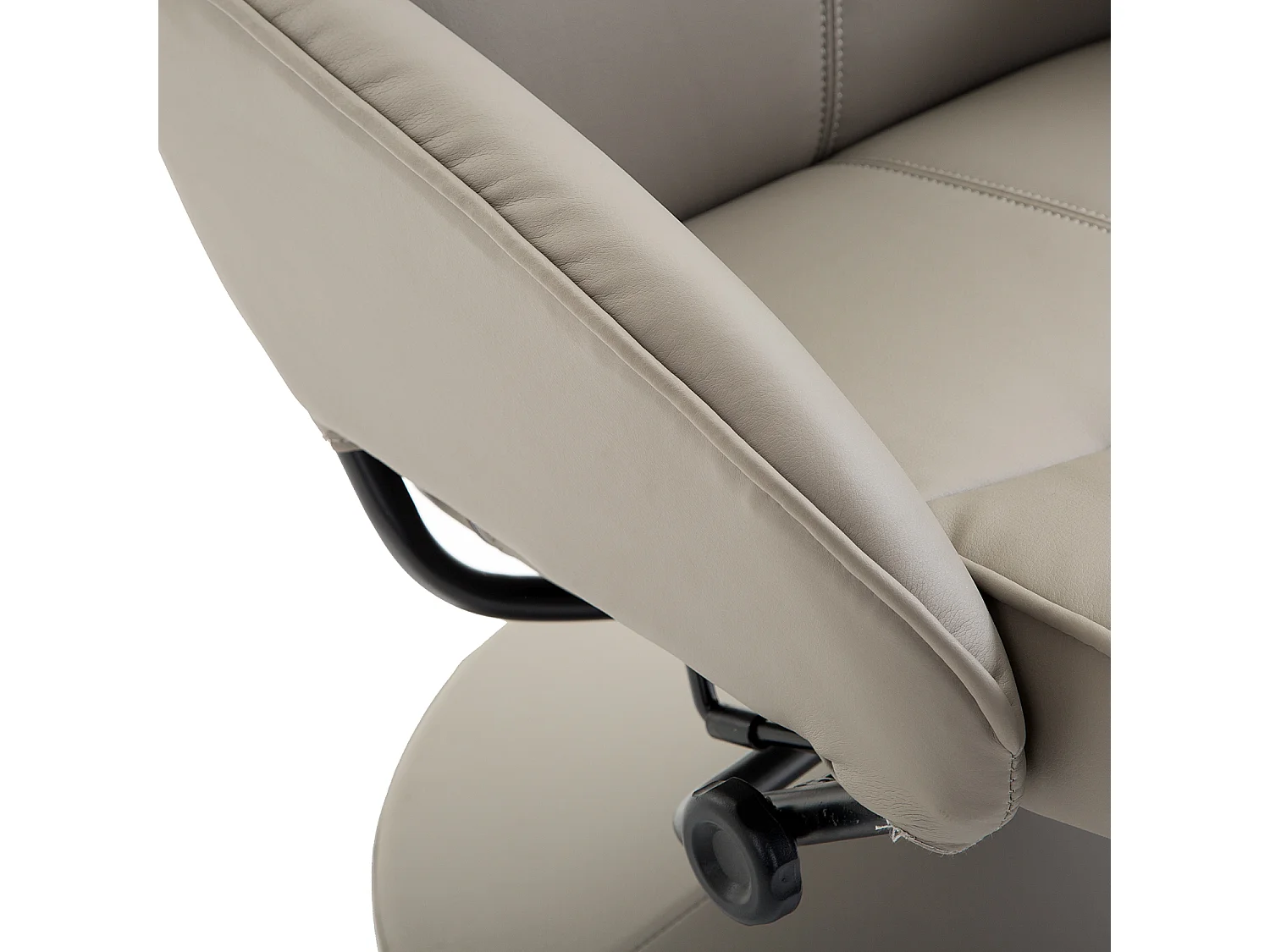 Fauteuil relax pivotant 360° avec repose-pieds, cuir synthétique, gris (78x67x98cm)