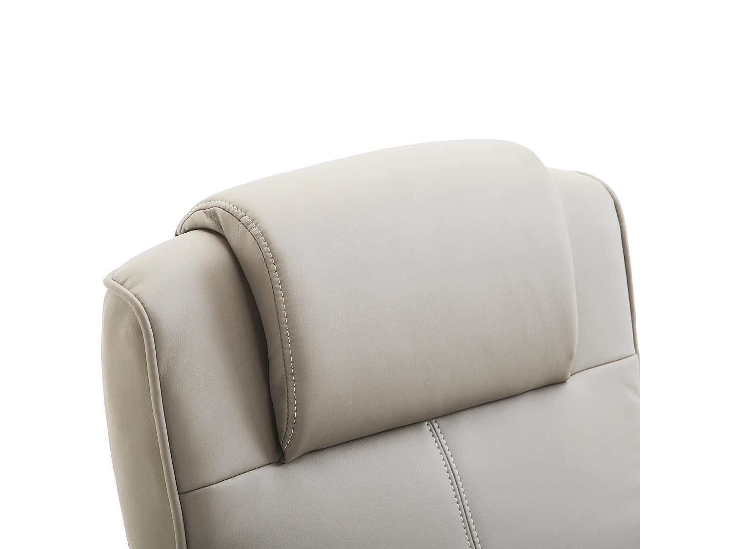 Fauteuil relax pivotant 360° avec repose-pieds, cuir synthétique, gris (78x67x98cm)