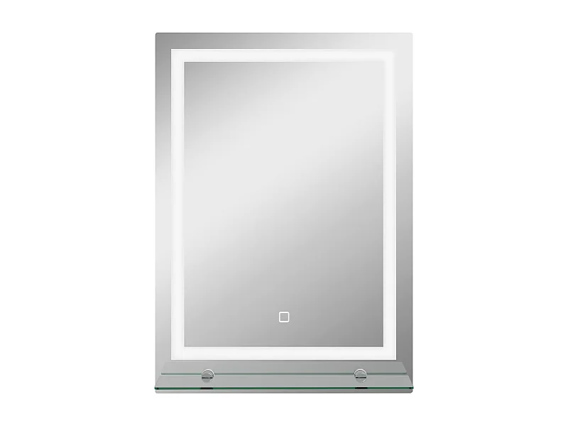 Espejo de baño iluminado con 3 colores de iluminación, función memoria, aluminio plata (50x2,7x70 cm)