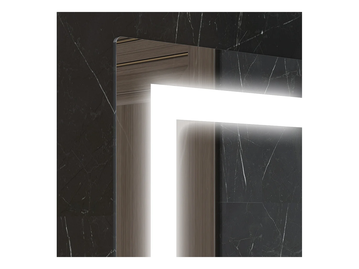 Miroir de salle de bain lumineux avec 3 couleurs d'éclairage, fonction mémoire, aluminium argenté (50x2.7x70 cm)