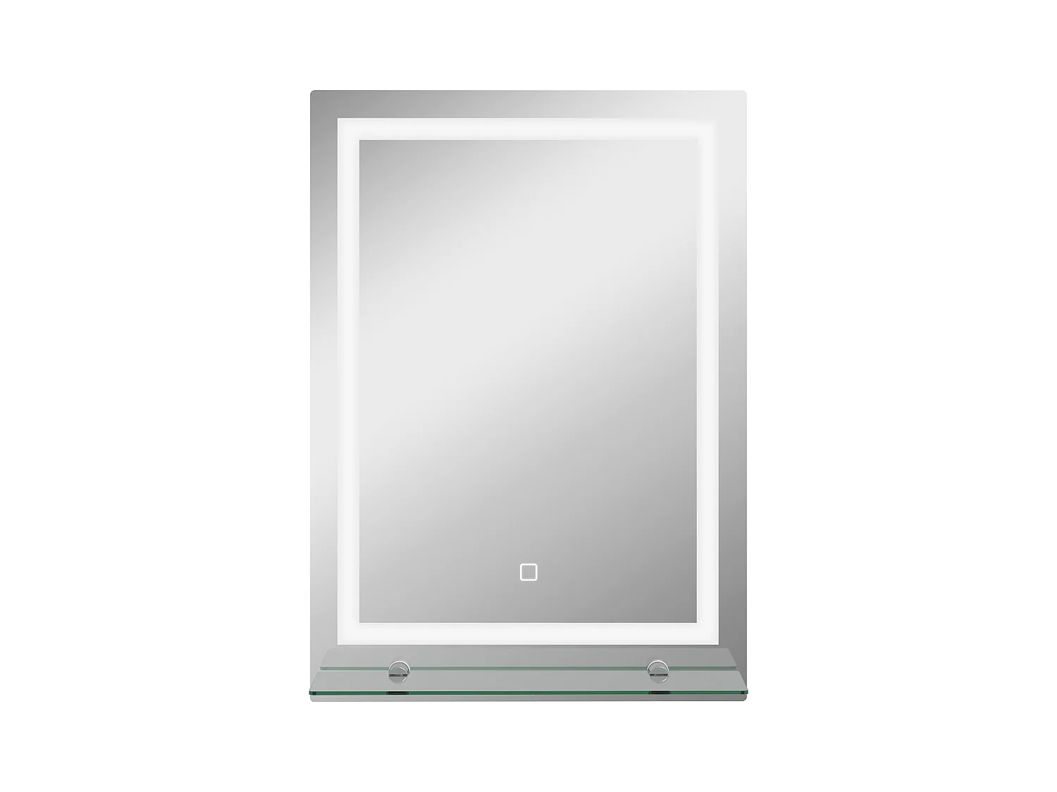 Miroir de salle de bain lumineux avec 3 couleurs d'éclairage, fonction mémoire, aluminium argenté (50x2.7x70 cm)