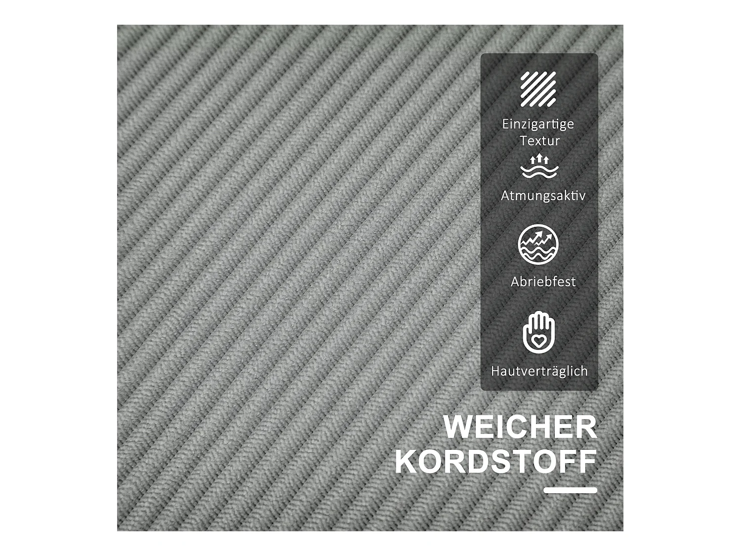 Compacte 2-zitsbank met armleuningen, geïntegreerde opbergruimte, fluweelachtige stof, houten poten, lichtgrijs (117x63x79 cm)