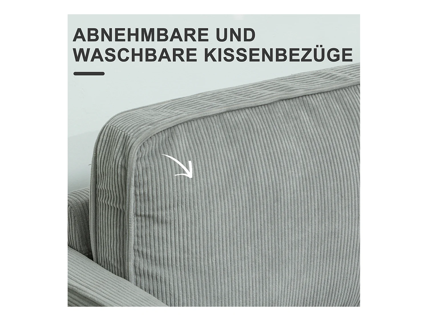 Compacte 2-zitsbank met armleuningen, geïntegreerde opbergruimte, fluweelachtige stof, houten poten, lichtgrijs (117x63x79 cm)