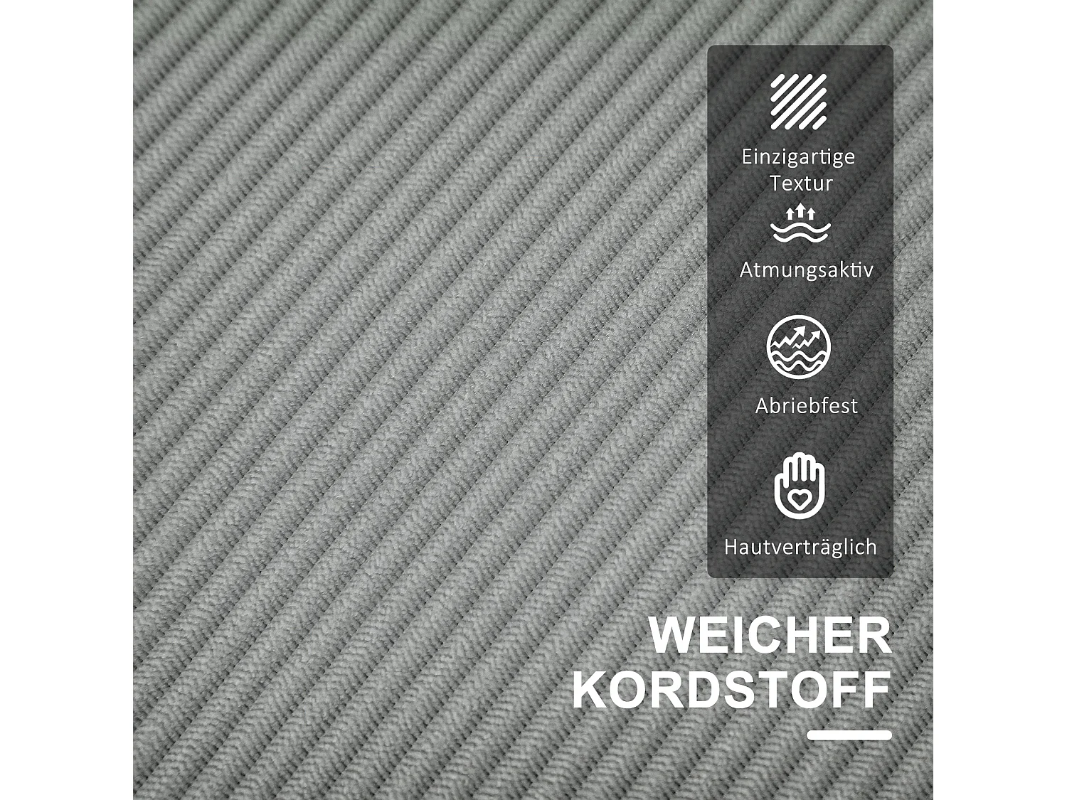 Compacte 2-zitsbank met armleuningen, geïntegreerde opbergruimte, fluweelachtige stof, houten poten, lichtgrijs (117x63x79 cm)