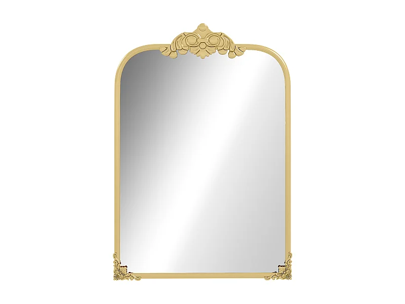 Miroir mural Baroque, cadre décoratif en métal, doré, 60x87.5 cm