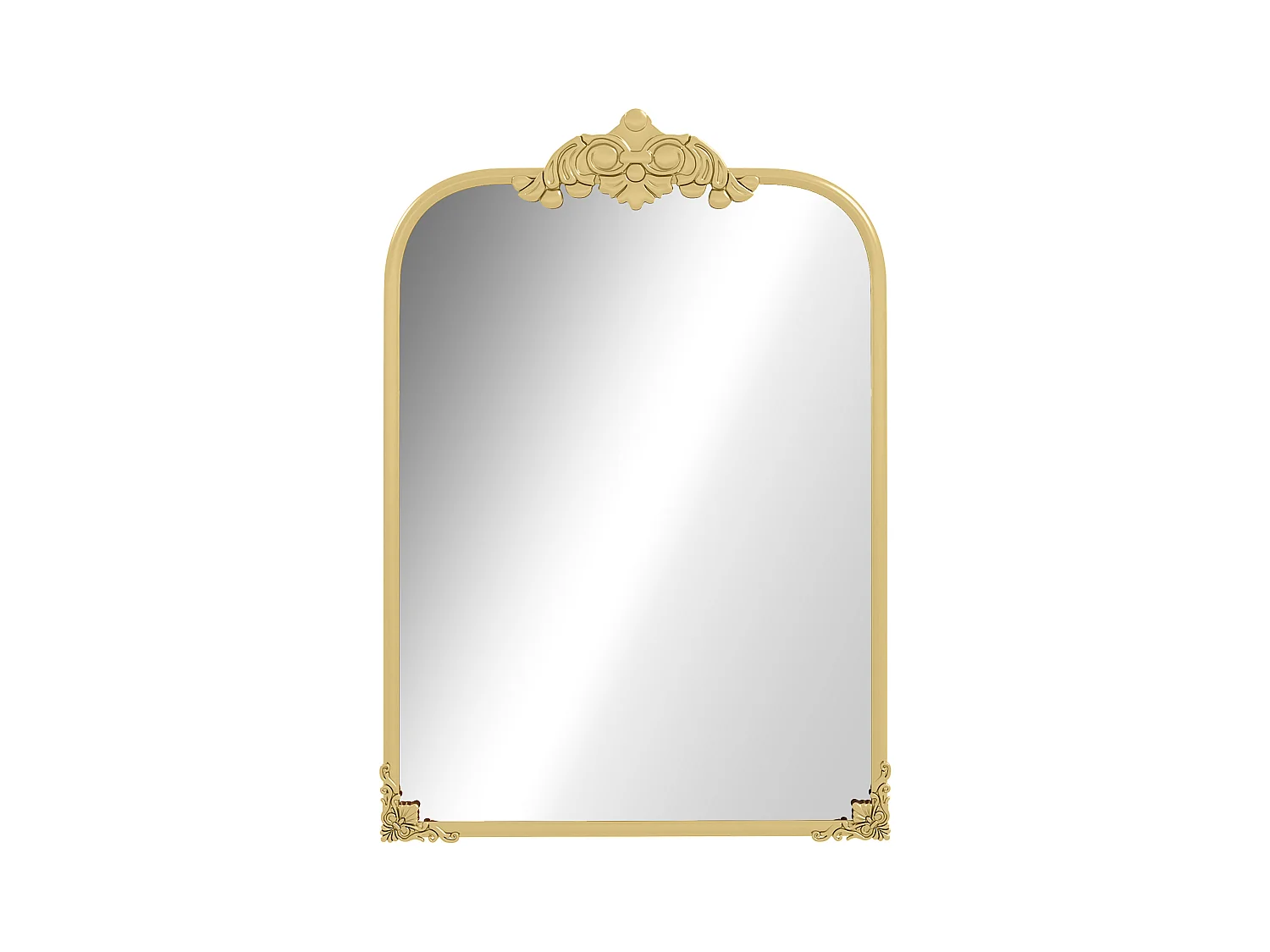 Miroir mural Baroque, cadre décoratif en métal, doré, 60x87.5 cm