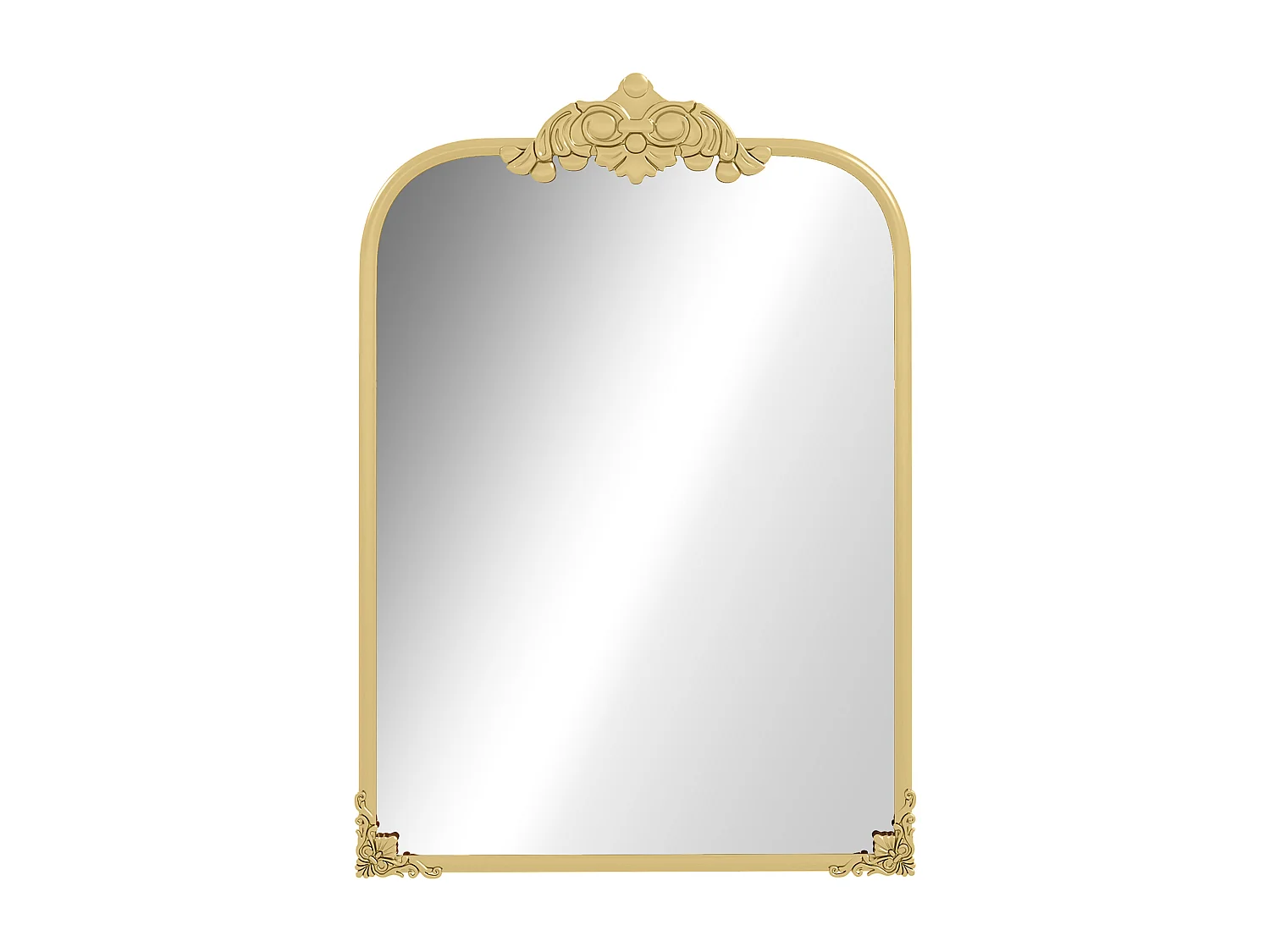 Miroir mural Baroque, cadre décoratif en métal, doré, 60x87.5 cm