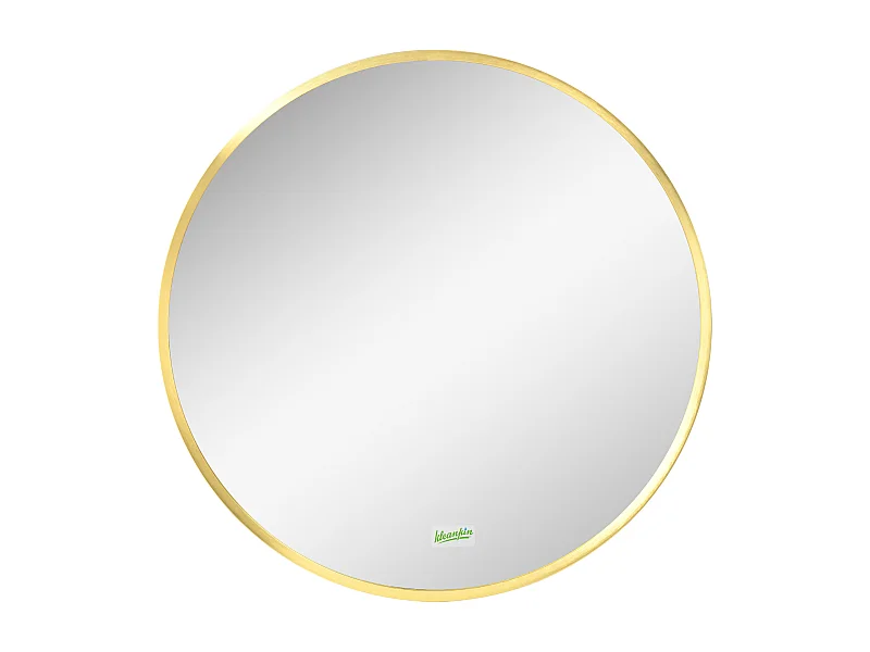 Specchio da parete rotondo con funzione memory, alluminio, oro, IP44 (50x2x50cm)