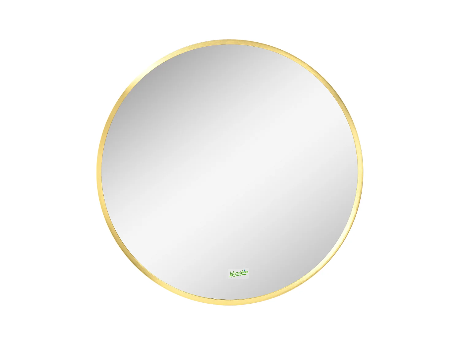 Miroir rond mural avec fonction mémoire, aluminium, doré, IP44 (50x2x50cm)