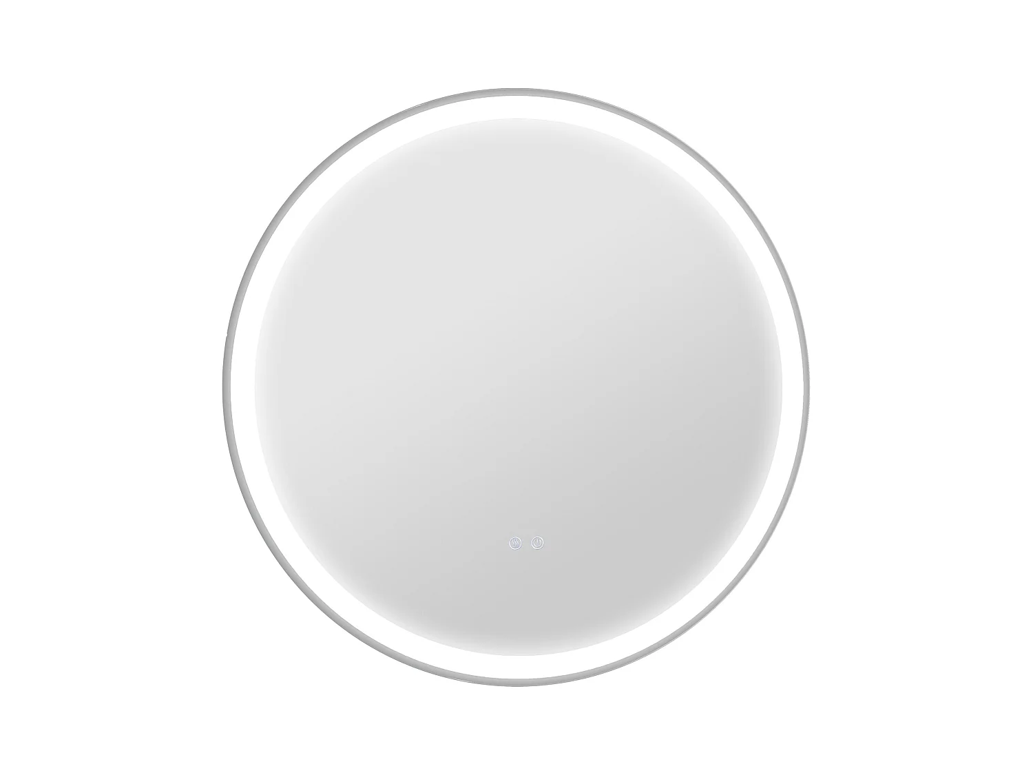 Miroir de salle de bain LED, fonction tactile, anti-buée, cadre en aluminium, blanc (Ø60x3 cm)