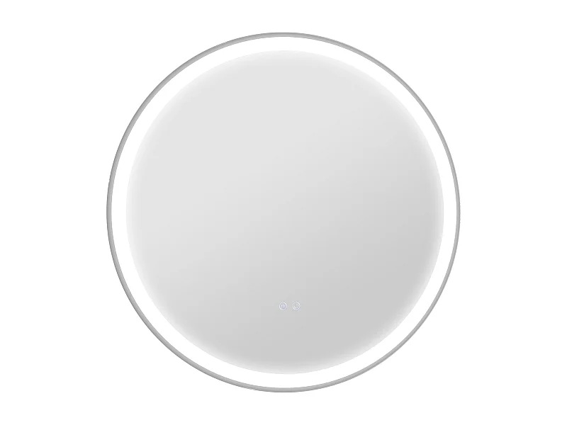 Miroir de salle de bain LED, fonction tactile, anti-buée, cadre en aluminium, blanc (Ø60x3 cm)