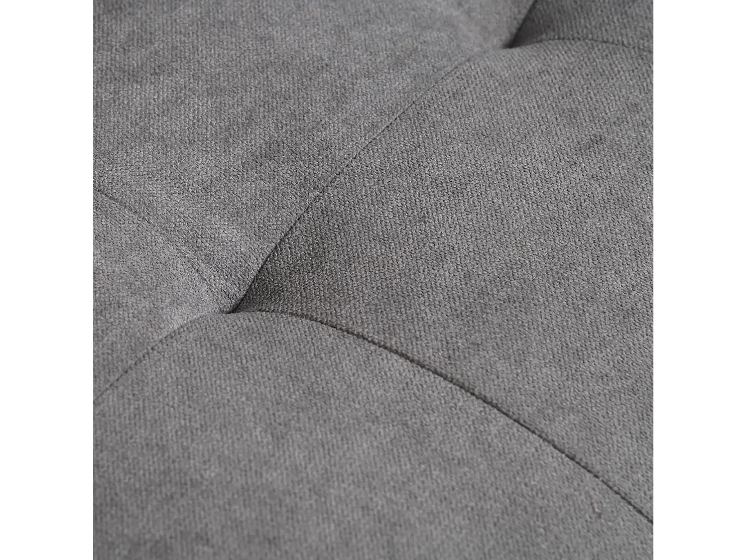 Canapé 2 places en tissu avec coussins amovibles, bois de caoutchouc, gris (117x62x78 cm)