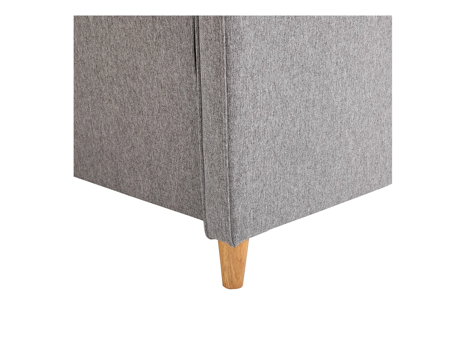 Canapé 2 places avec coussins amovibles, tissu lin, gris clair (141x65x78 cm)