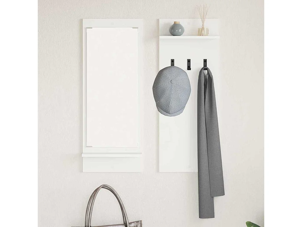 Appendiabiti da parete Bianco 70 x 10 x 90 cm Legno ingegnerizzato