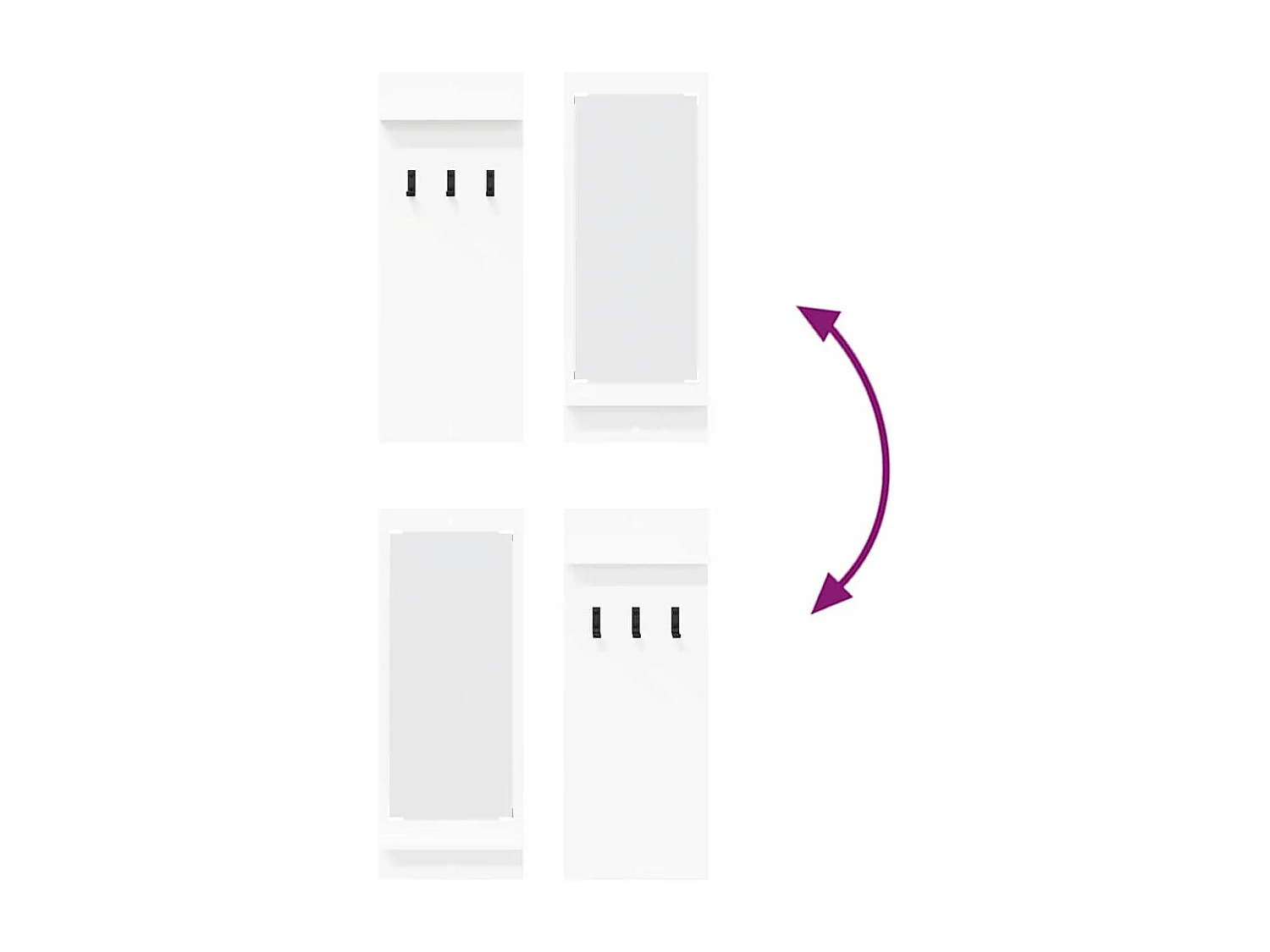 Appendiabiti da parete Bianco 70 x 10 x 90 cm Legno ingegnerizzato