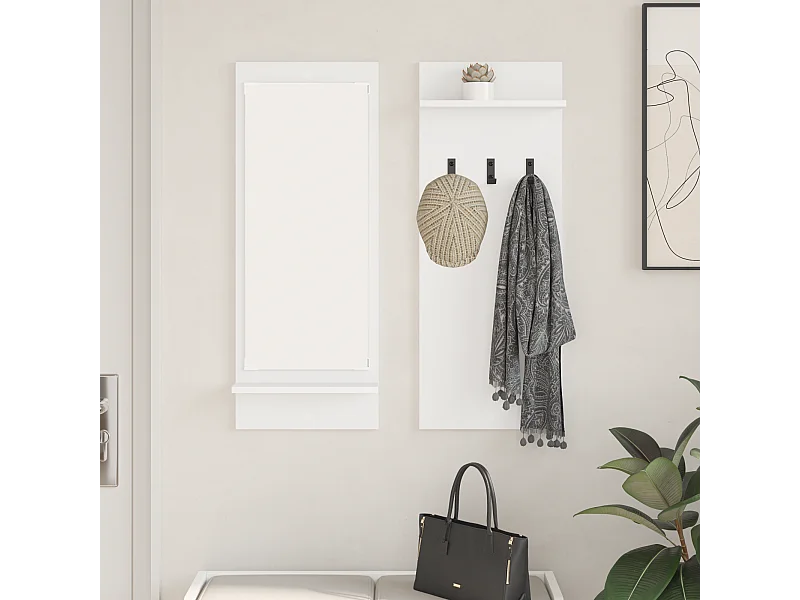 Porte-manteau mural Blanc 70 x 10 x 90 cm Bois d'ingénierie