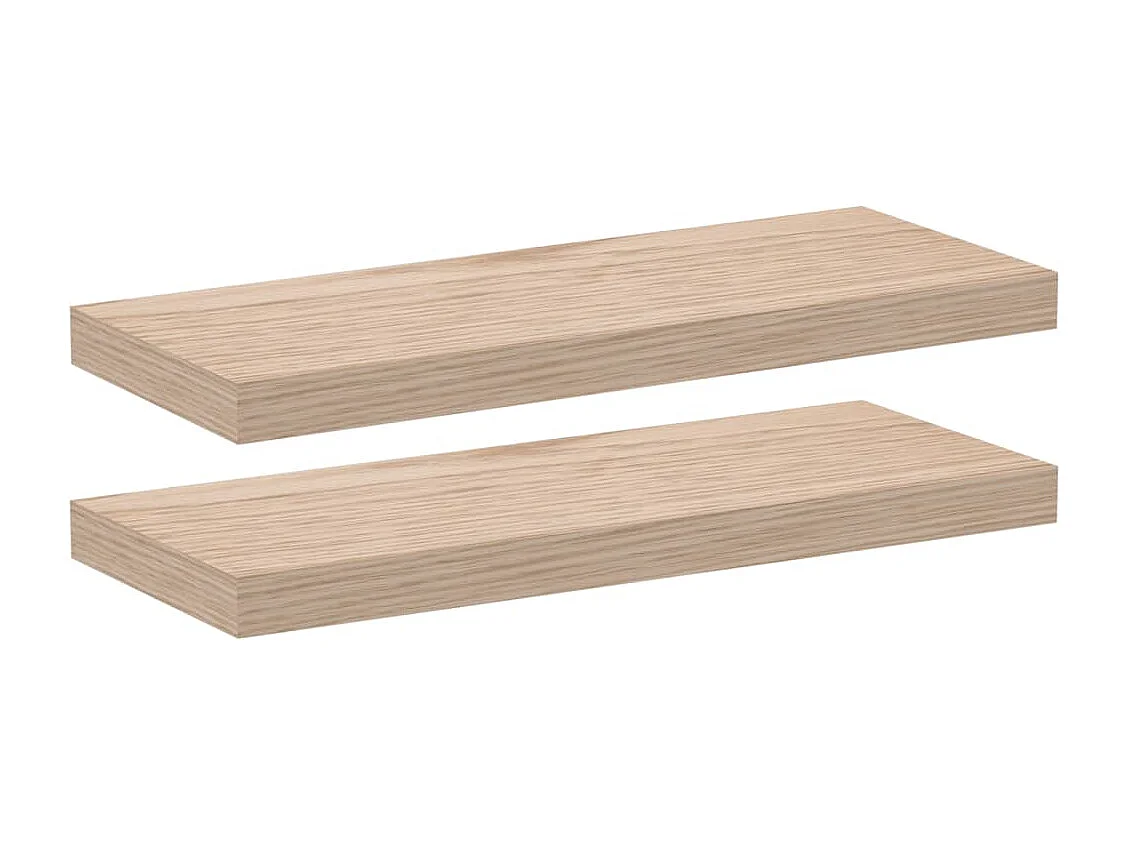 Zwevende planken 2 stuks 60x23,5x4 cm bewerkt hout