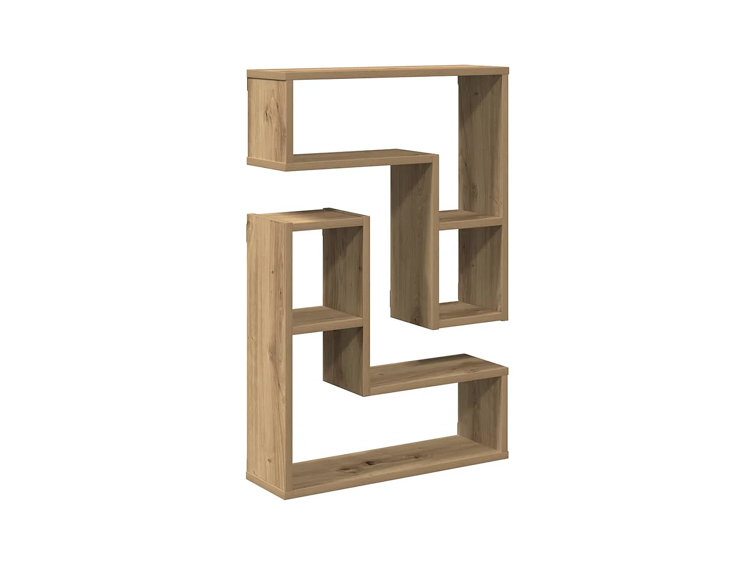 mensole a cubo da parete in rovere, legno ingegnerizzato artigianale