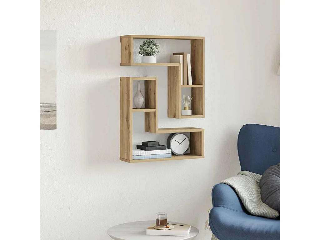 Étagères cube murales 2 pcs chêne artisanal bois d'ingénierie