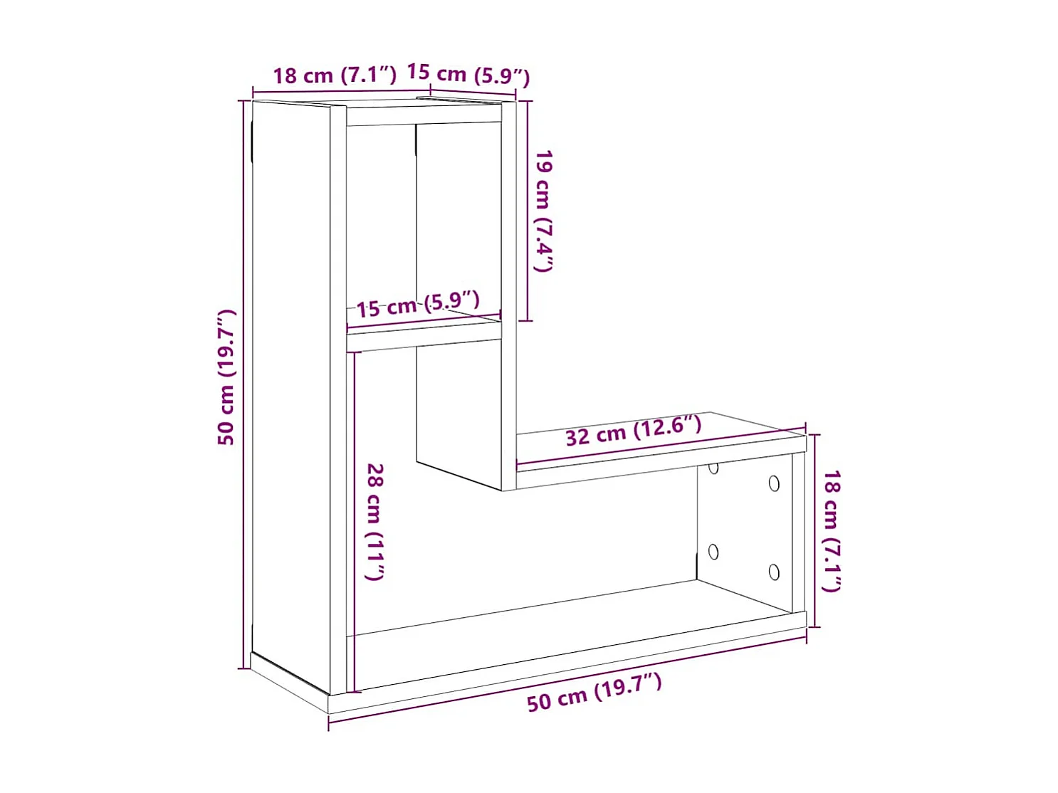 Étagères cube murales 2 pcs chêne artisanal bois d'ingénierie