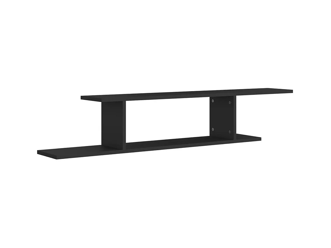 Mensola porta TV da parete nera 125x18x23 cm in legno ingegnerizzato