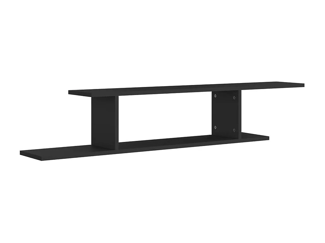 Étagère TV murale Noir 125x18x23 cm Bois d’ingénierie