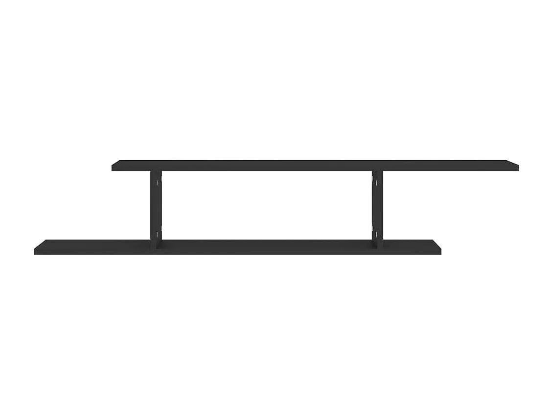 Étagère TV murale Noir 125x18x23 cm Bois d’ingénierie