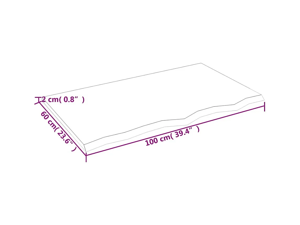 Étagère murale 100x60x2 cm bois de chêne massif non traité