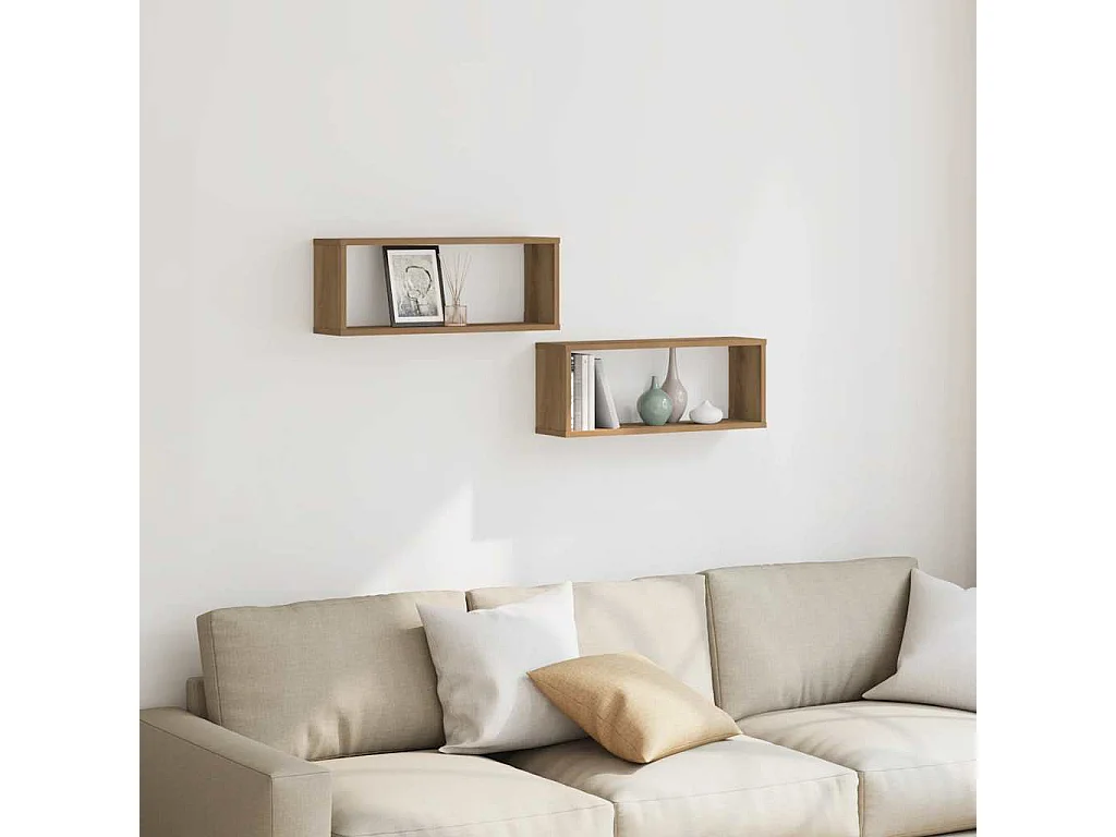 Étagères cube murales 2 pcs chêne artisanal 60x15x23 cm