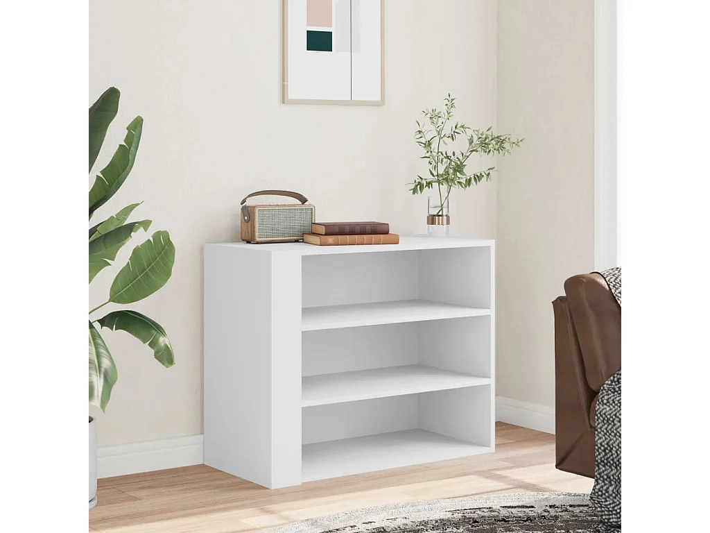 Weißer Wandschrank 75x35x60 cm Holzwerkstoff