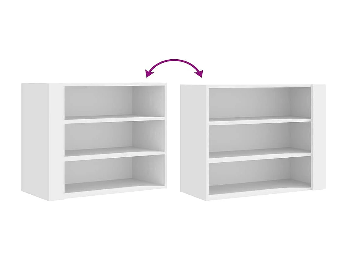 Weißer Wandschrank 75x35x60 cm Holzwerkstoff