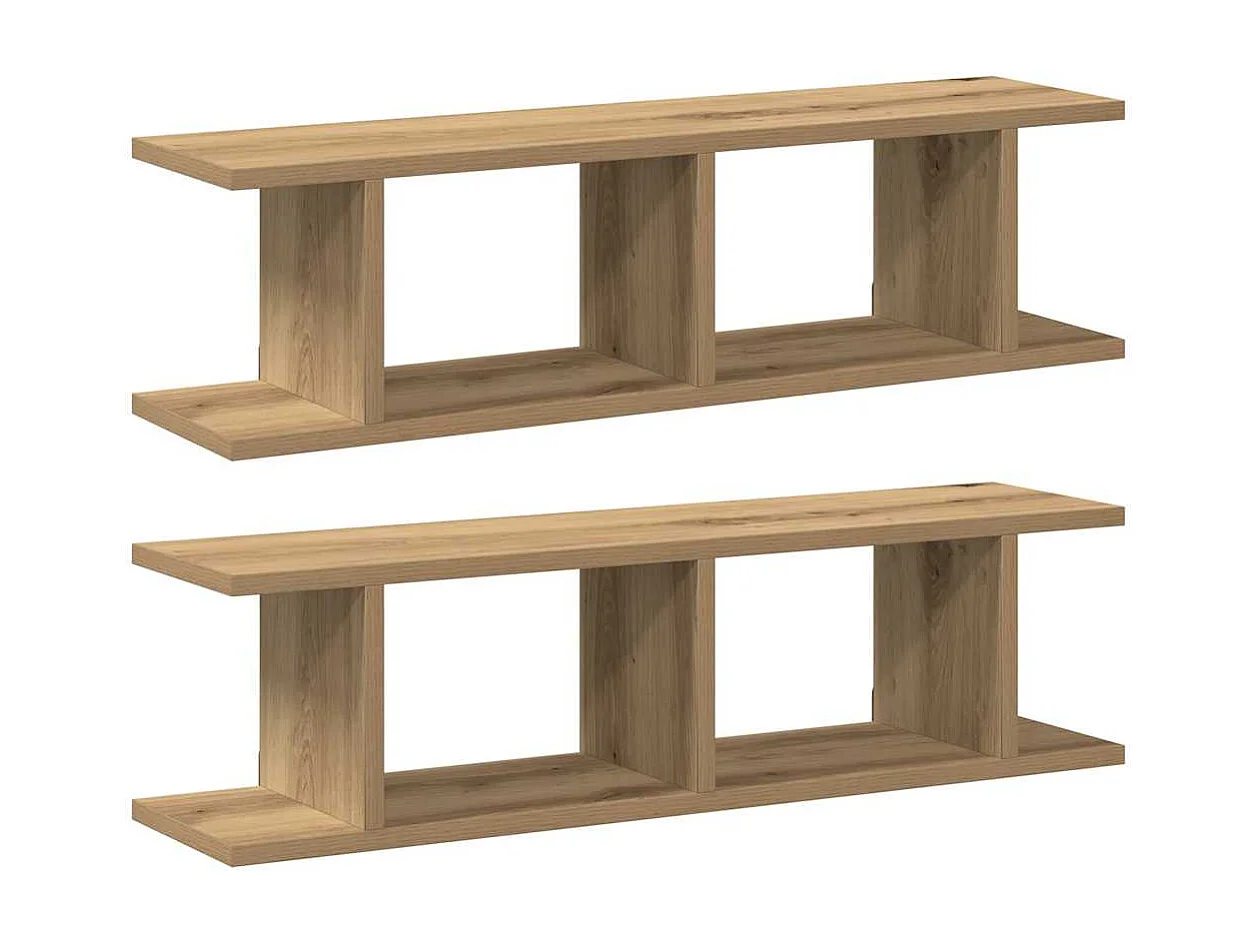 Étagères murales 2 pcs chêne artisanal 75x18x20 cm