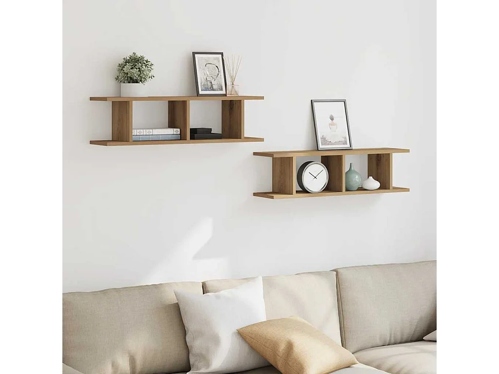 Étagères murales 2 pcs chêne artisanal 75x18x20 cm