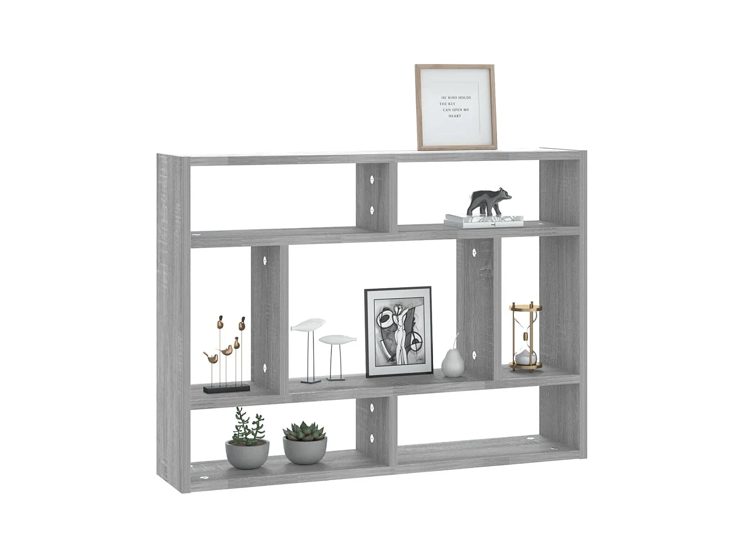 Sonoma wandplank grijs 75x16x55 cm Technisch hout