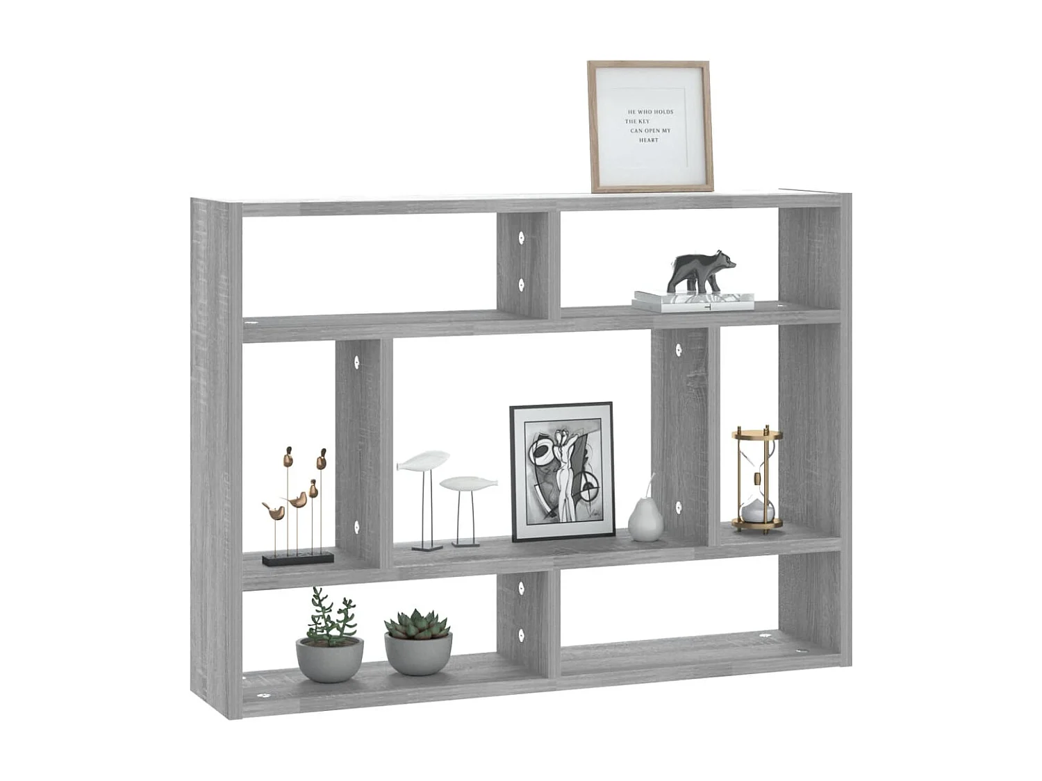 Sonoma Wandregal grau 75x16x55 cm Holzwerkstoff